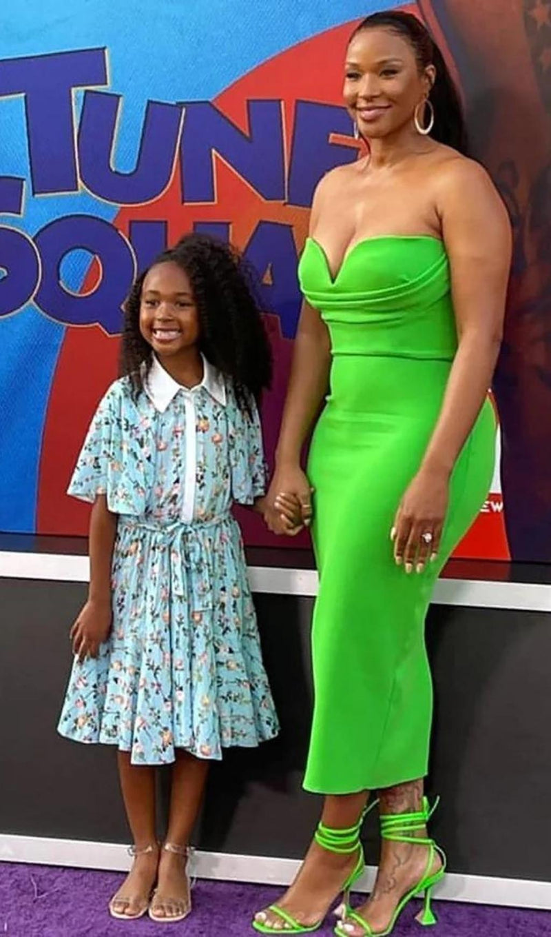 STRAPLESS BANDAGE MIDI DRESS IN GREEN Dresses styleofcb 