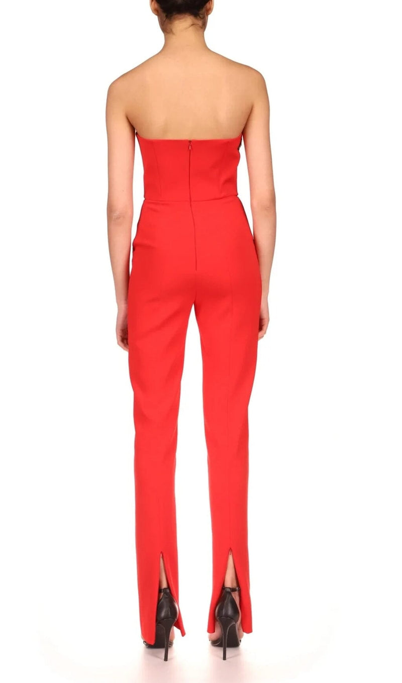 SEQUIN BANDAGE JUMPSUIT IN RED DRESS styleofcb 