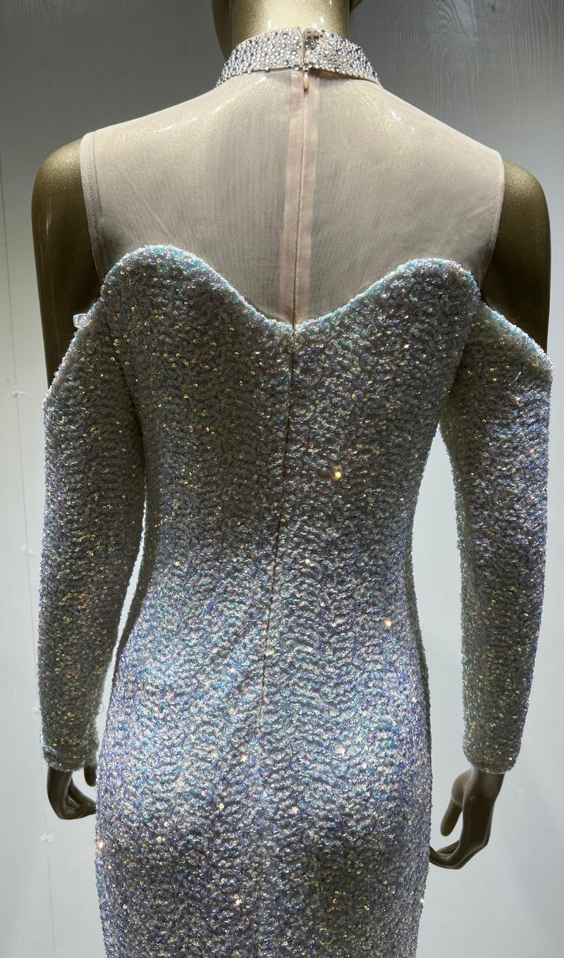 SEQUIN MINI DRESS IN SILVER Dresses styleofcb 