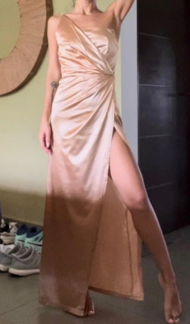 ONE SHOULDER BODYCON MAXI DRESS IN GOLD Dresses styleofcb 