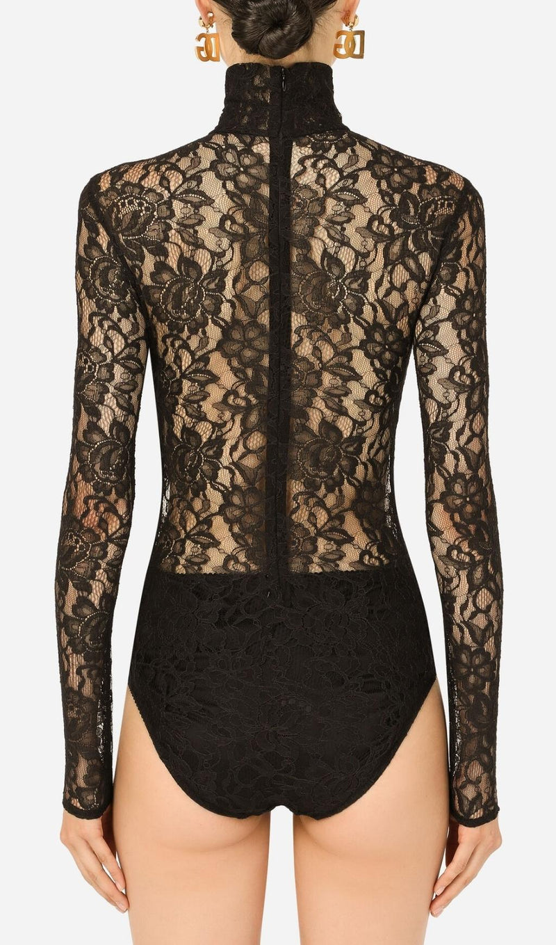 LACE LONG SLEEVE MINI DRESS IN BLACK Dresses styleofcb 