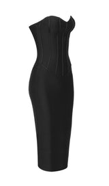 TUBE TOP TIGHT ZIPPER DRESS IN BLACK DREESES styleofcb 
