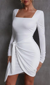 SQUARE NECK BODYCON MINI DRESS IN WHITE Dresses styleofcb 