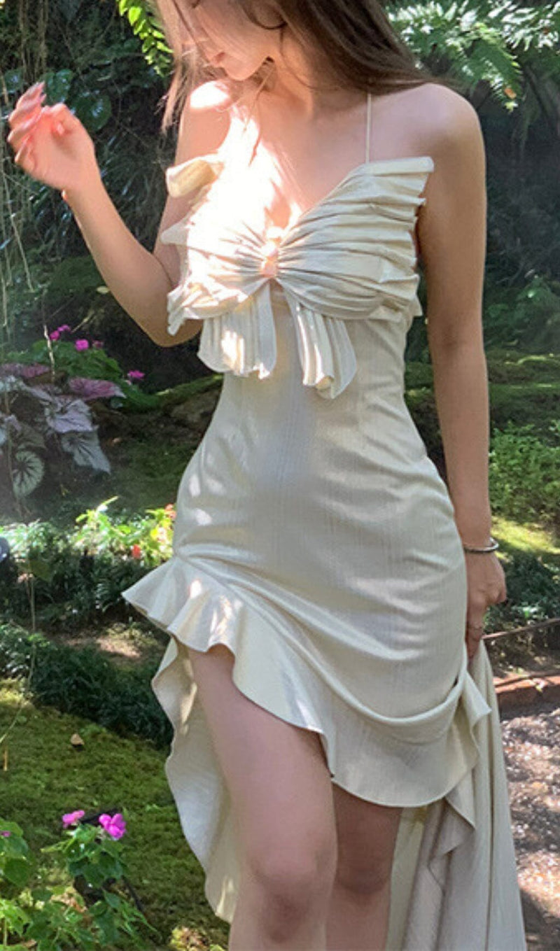 BOW HELTER HIGH LOW DRESS IN WHITE DRESS STYLE OF CB 