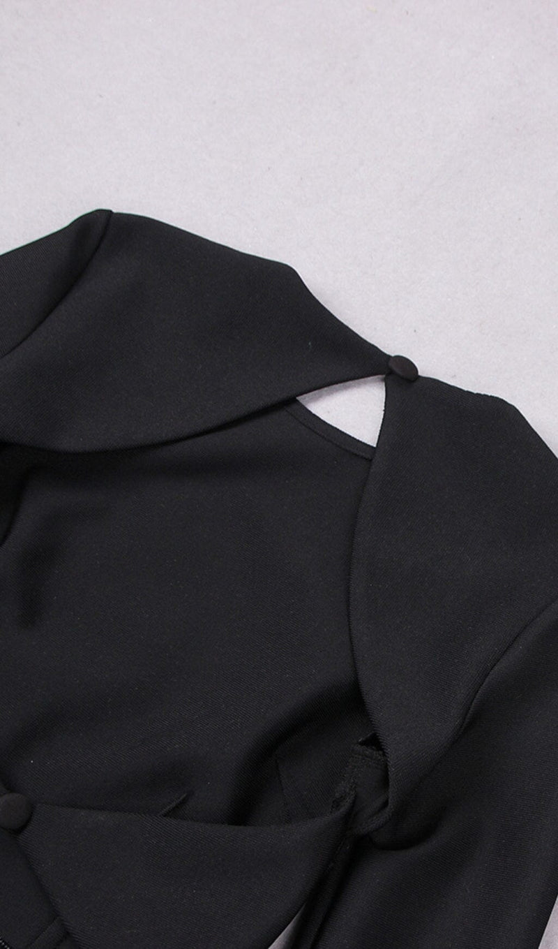 LONG SLEEVE TIGHT BACKLESS DRESS IN BLACK DREESES styleofcb 