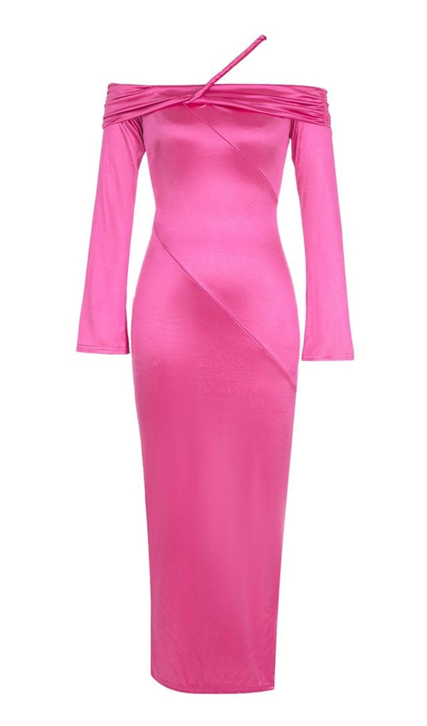 STRAPLESS LONG SLEEVE MIDI DRESS IN ROSE Dresses styleofcb 