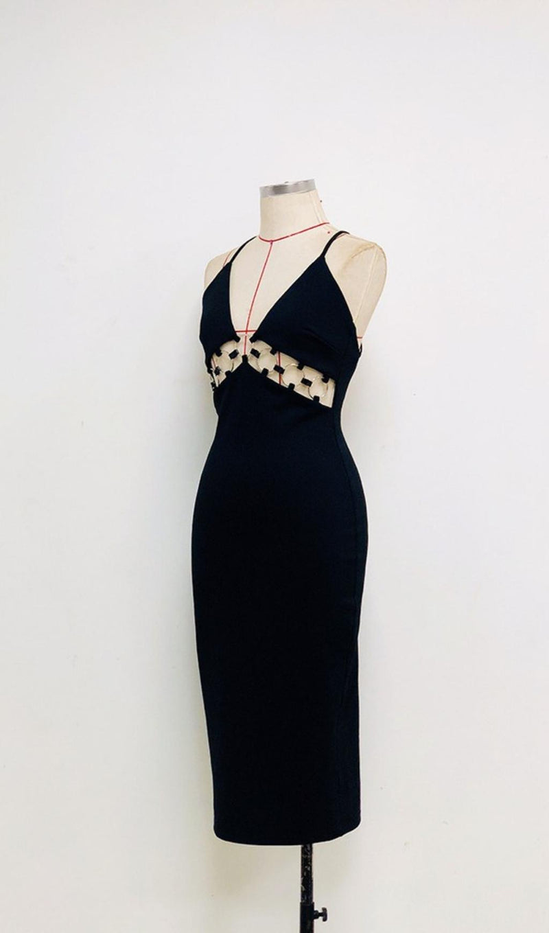BANDAGE CUT OUT MIDI DRESS IN BLACK Dresses styleofcb 