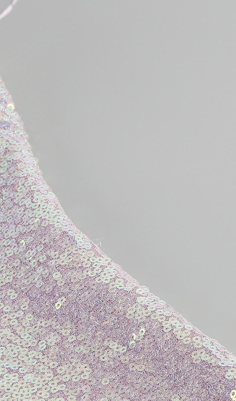 PURPLE ONE SHOULDER SEQUIN FEATHER MINI DRESS Dresses styleofcb 