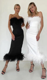 FEATHER BODYCON MIDI DRESS Dresses styleofcb 