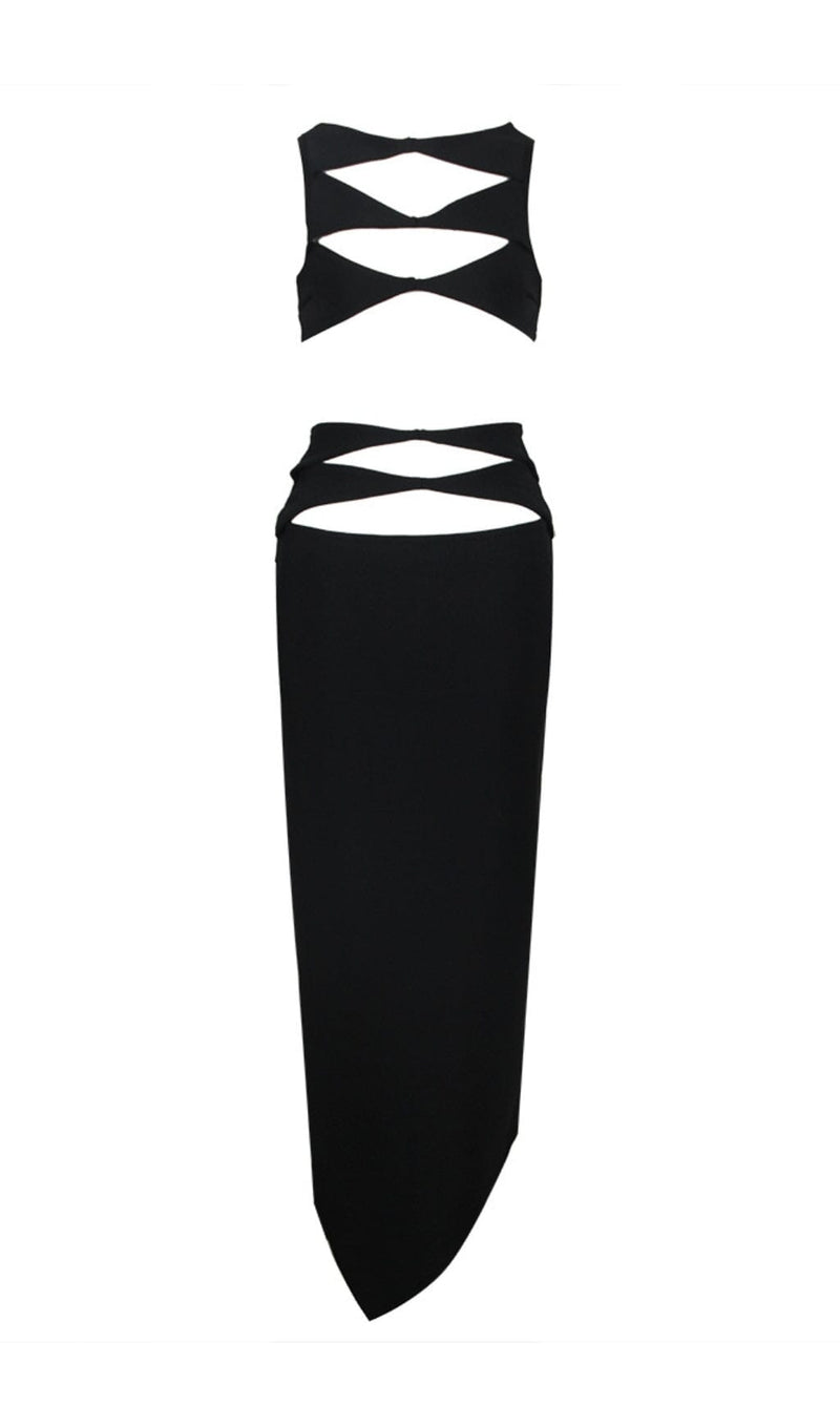 CUTOUT TWO PIECES SUIT IN BLACK styleofcb 