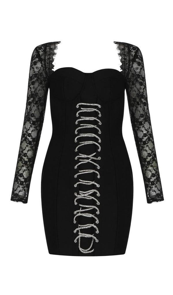 LONG SLEEVES LACE BODYCON MINI DRESS Dresses styleofcb 