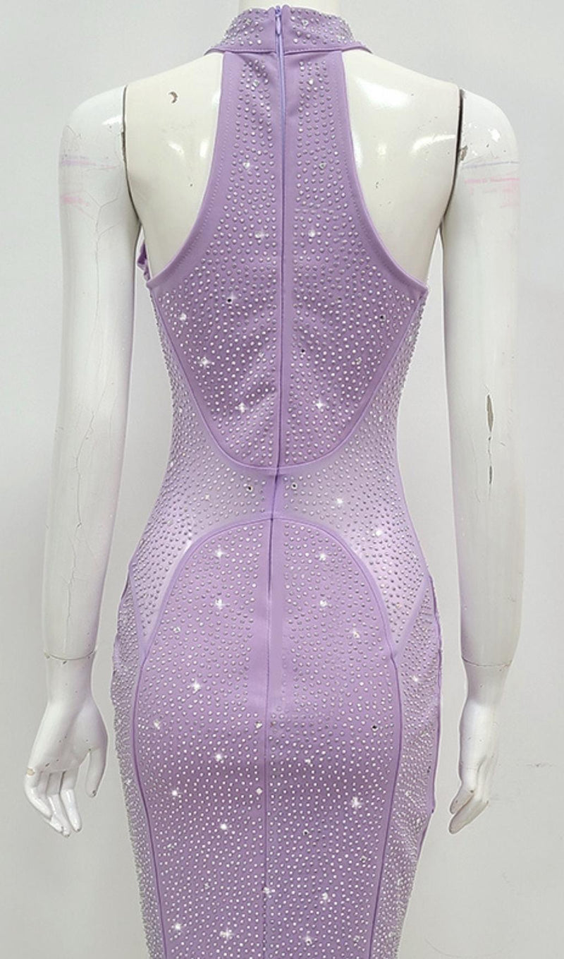 HALTER BODYCON MINI DRESS IN PURPLE Dresses styleofcb 