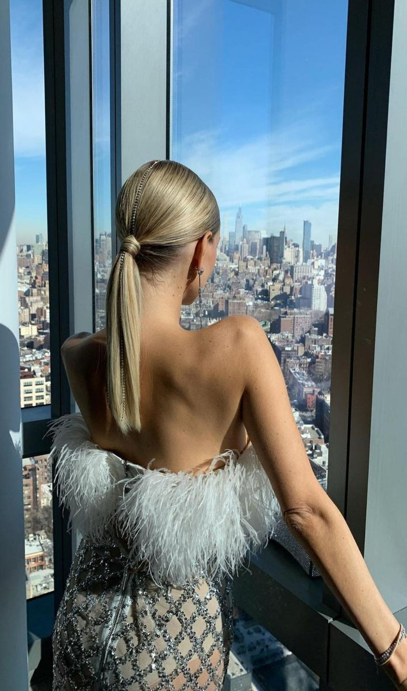 FEATHER SEQUIN TWO PIECE SET styleofcb 