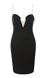 V NECK BANDAGE MINI DRESS IN BLACK Dresses styleofcb 