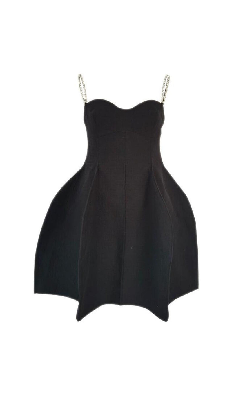 RHINESTONE PEPLUM MINI DRESS IN BLACK styleofcb 