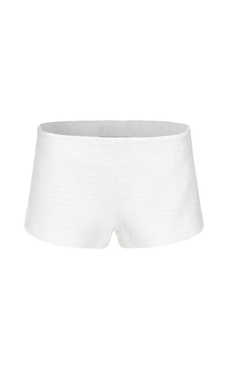 BOW-EMBELLISHED RHINESTONE MINI DRESS IN WHITE DRESS STYLE OF CB 