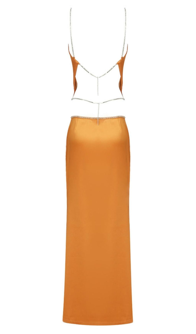 STRAP BACKLESS TWO PIECE SET IN ORANGE Clothing styleofcb 