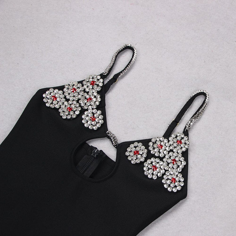 DIAMOND HOLLOW MINI DRESS IN BLACK styleofcb 