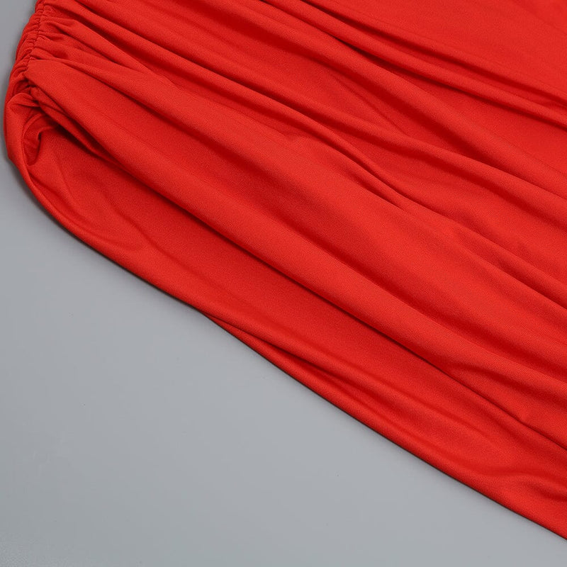 PLEATED SLEEVELESS ONE-SHOULDER DRESS styleofcb 