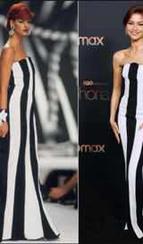 STRAPLESS STRIPED MAXI DRESS DRESS STYLE OF CB 