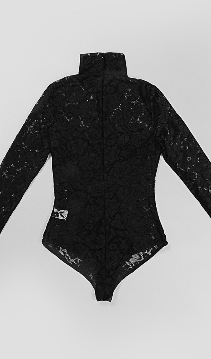 LACE LONG SLEEVE MINI DRESS IN BLACK Dresses styleofcb 