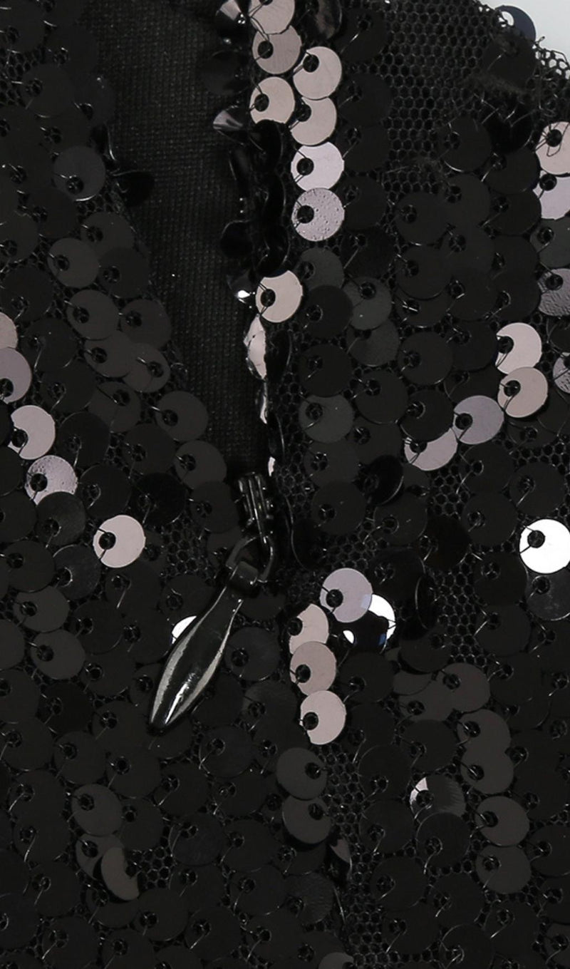 ONE SHOULDER SEQUIN MINI DRESS IN BLACK Dresses styleofcb 