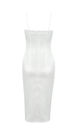 LACE SUSPENDER AND OIL PAINTING DRESS IN WHITE styleofcb 