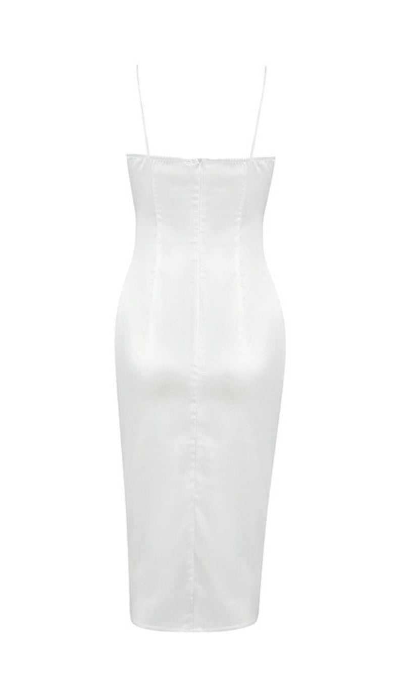 LACE SUSPENDER AND OIL PAINTING DRESS IN WHITE styleofcb 
