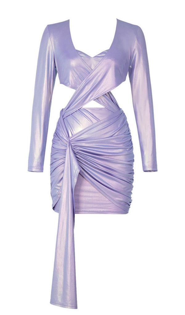 LONG SLEEVES CUT OUT MINI DRESS IN PURPLE Dresses styleofcb 