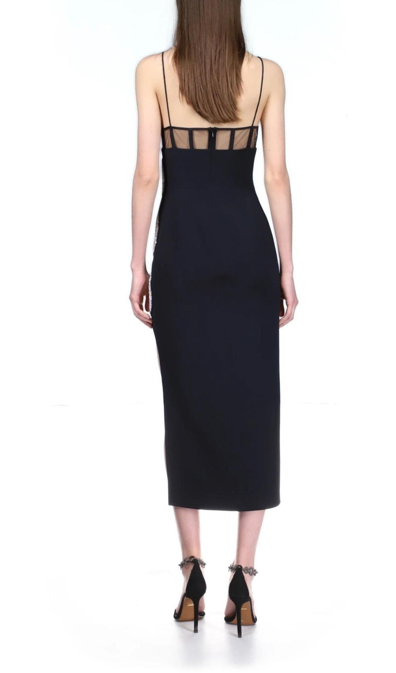 SPLIT MIDI DRESS IN BLACK Dresses styleofcb 