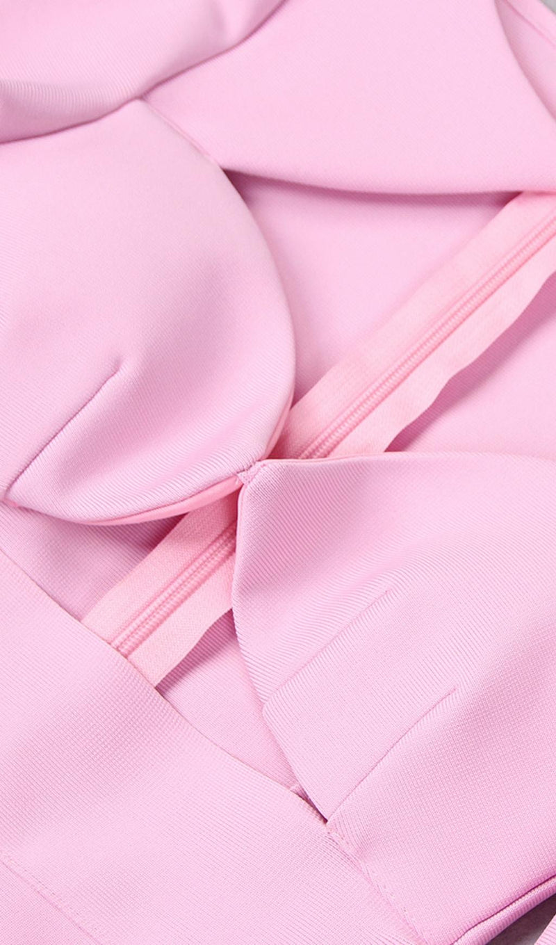 CUT OUT LONG SLEEVE MIDI DRESS IN PINK Dresses styleofcb 