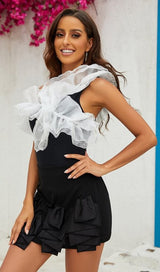 ONE SHOUDER RUFFLE STITCHING ONE PIECE SWIMSUIT styleofcb 