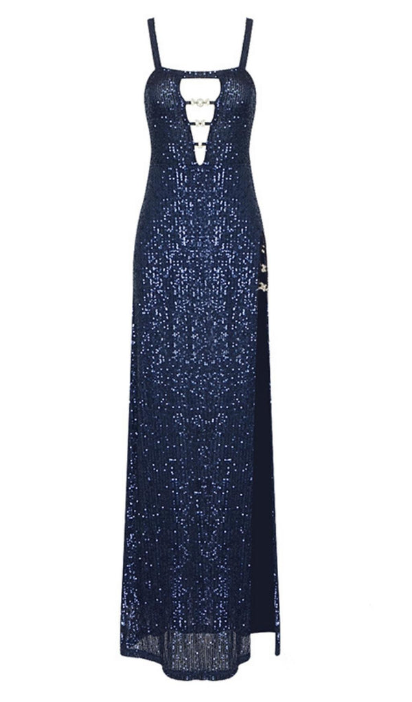 SPLIT MAXI DRESS IN BLUE Dresses styleofcb 
