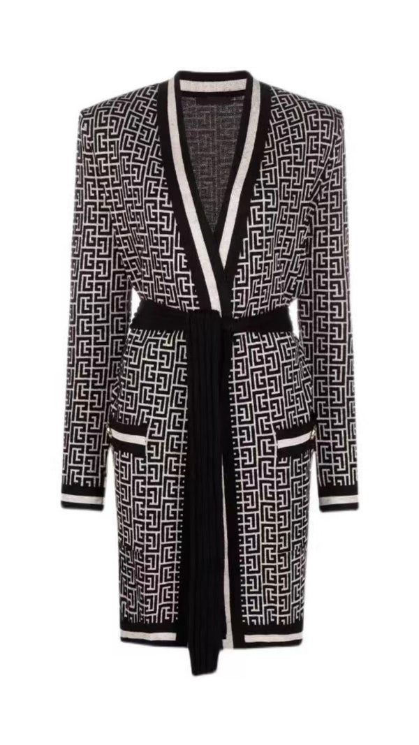 LONG SLEEVES PATTERN COAT styleofcb XS BLACK 