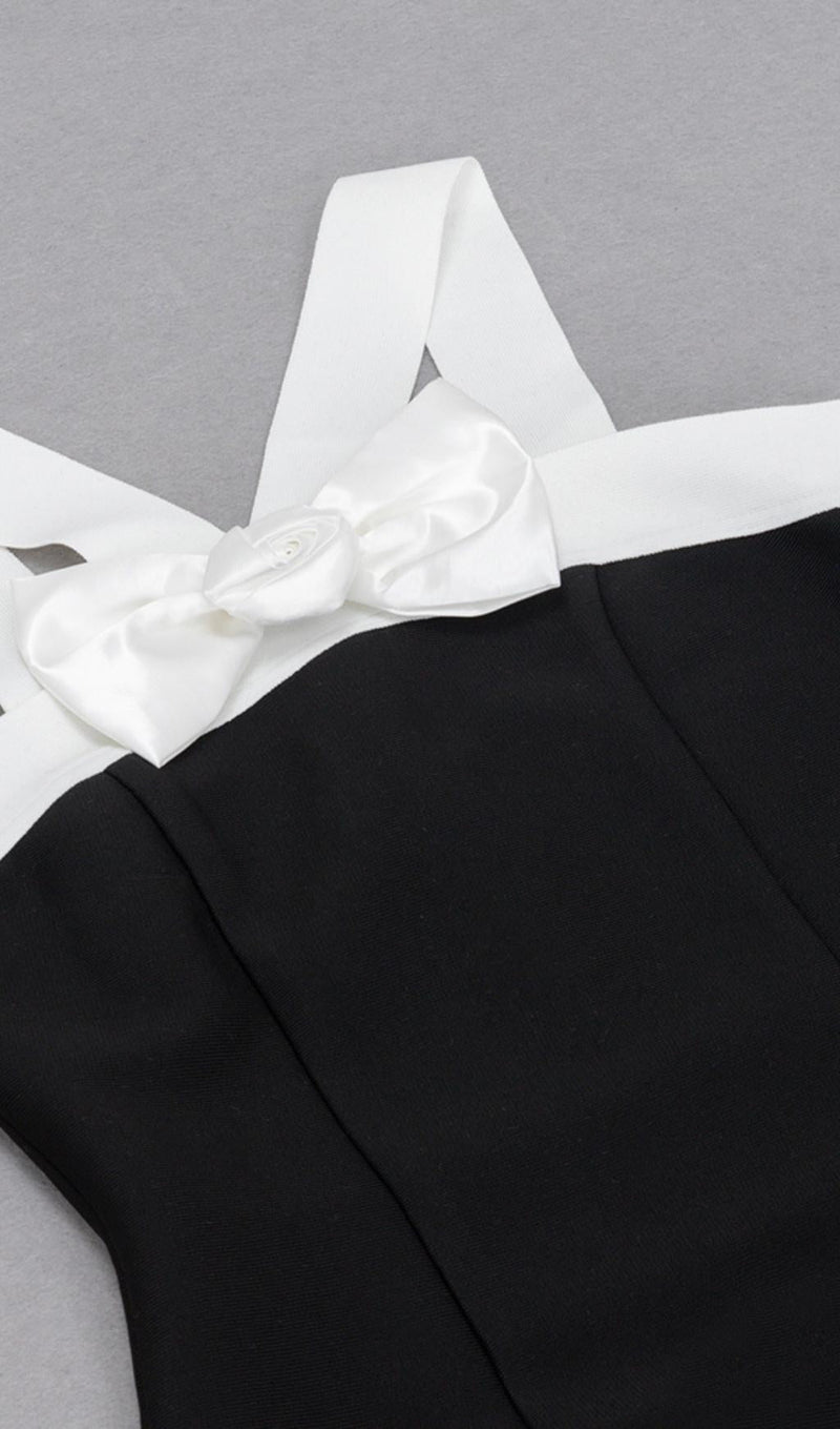 SLEEVELESS EVENING MIDI DRESS IN BLACK & WHITE Dresses styleofcb 