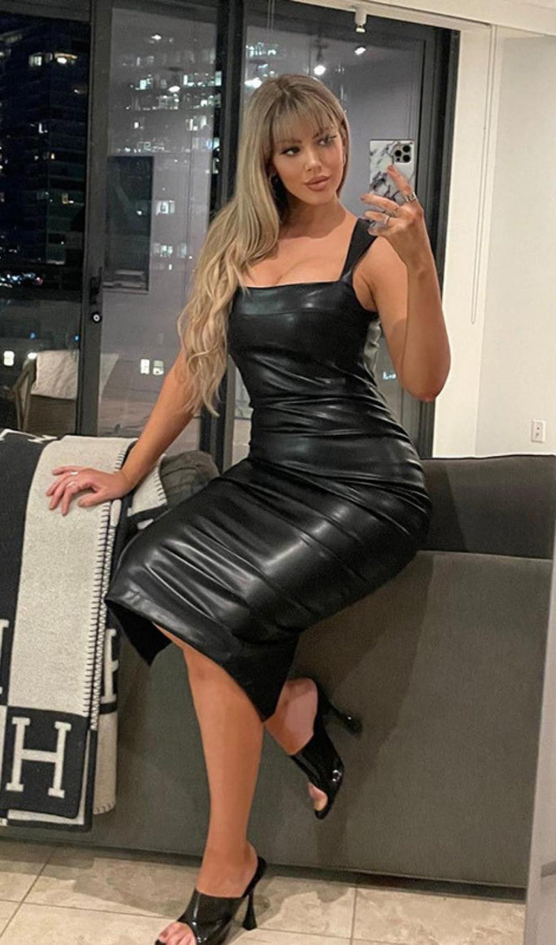 LEATHER STRAP MIDI DRESS Dresses styleofcb 