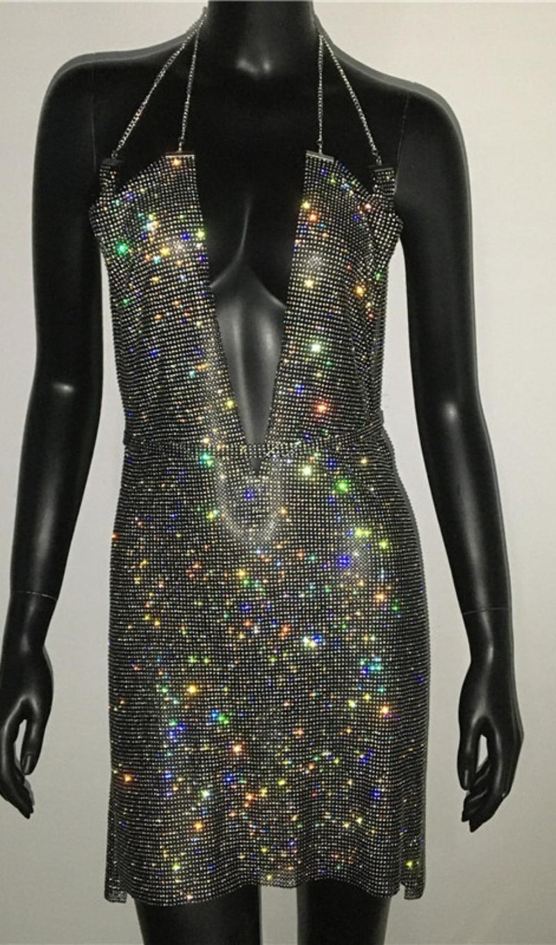 DEEP V NECK BACKLESS MINI DRESS Dresses styleofcb S BLACK 