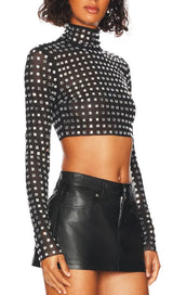 CRYSTAL CROP TOP IN BLACK styleofcb 