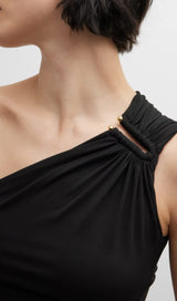 ONE SHOULDER CUTOUT MIDI DRESS IN BLACK Dresses styleofcb 