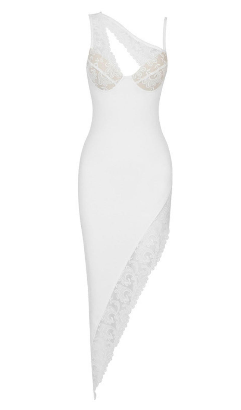 ONE SHOULDER BANDAGE DRESS IN BLACK Dresses styleofcb XS WHITE 