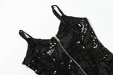 SEQUIN CRYSTAL V NECK MAXI DRESS IN BLACK styleofcb 