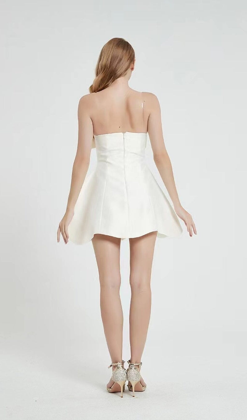 BOW DECORATIVE BANDEAU DRESS SET IN CHAMPAGNE styleofcb 