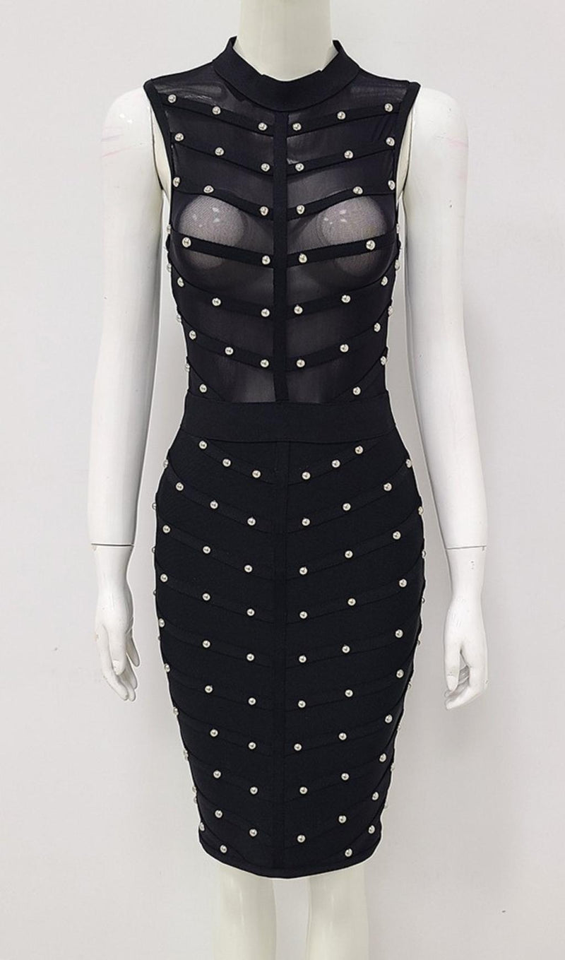 BANDAGE BODYCON MESH MINI DRESS Dresses styleofcb 