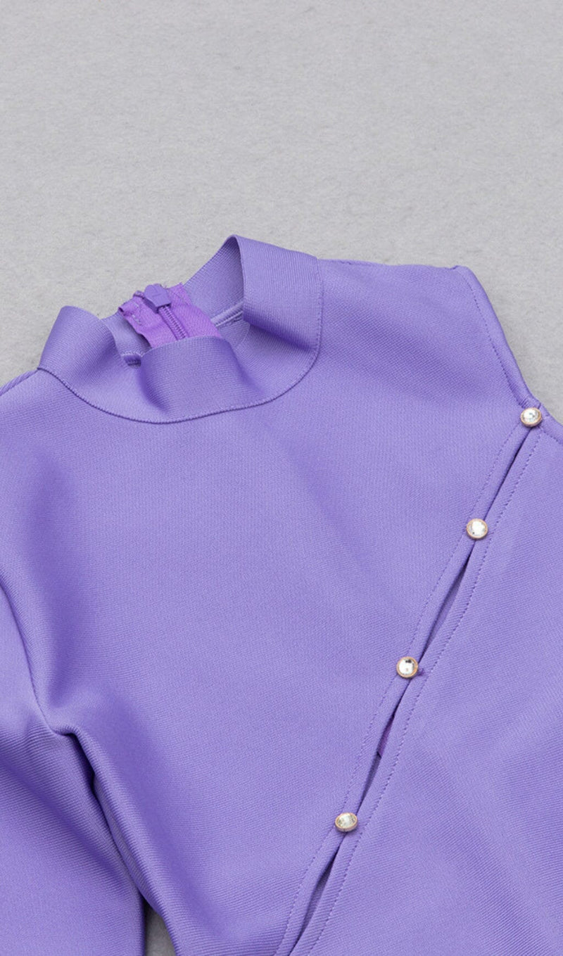 LONG SLEEVE LACE BANDAGE DRESS IN PURPLE DRESSES styleofcb 