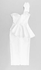 IRREGULAR FLOUNCES FROCK DRESS IN WHITE styleofcb 