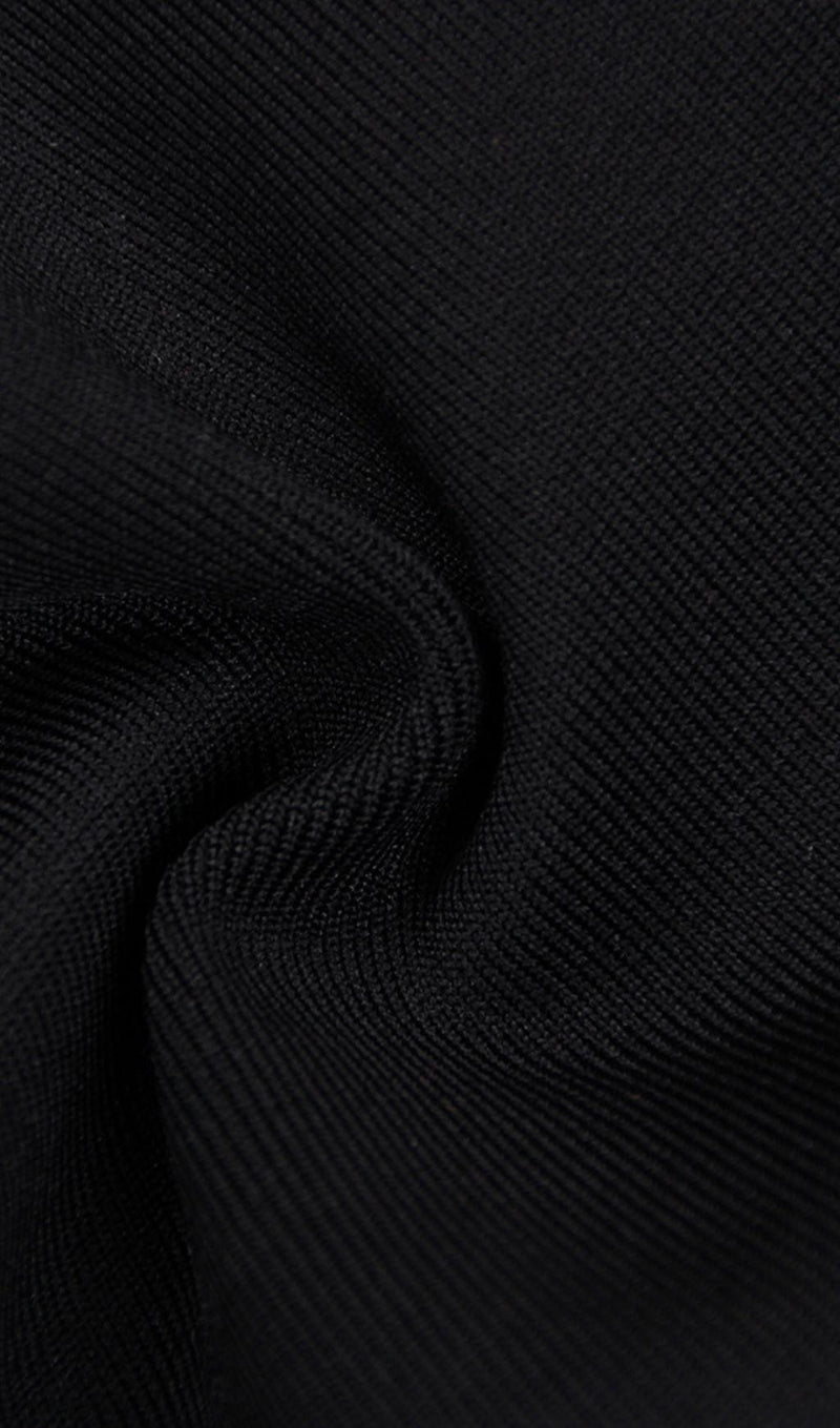 FEATHER BODYCON MAXI DRESS IN BLACK Dresses styleofcb 