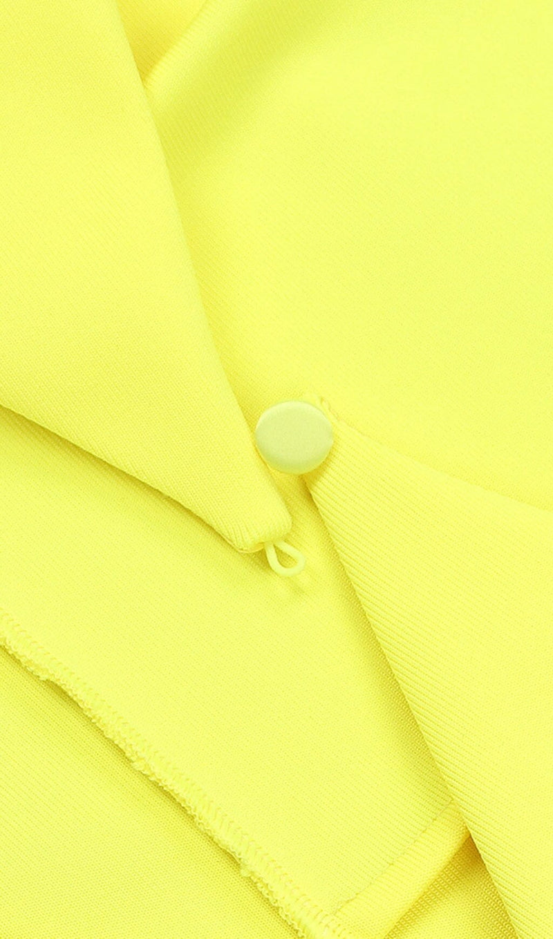 LONG SLEEVE TIGHT BACKLESS DRESS IN YELLOW DREESES styleofcb 