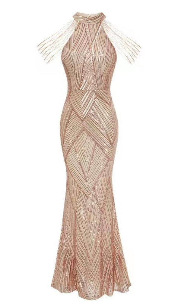 SEQUIN MAXI DRESS Dresses styleofcb S CHAMPAGNE 