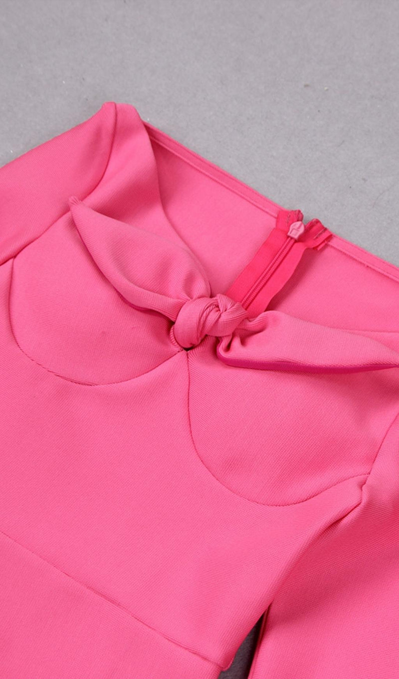 PINK BOW BANDAGE MIDI DRESS styleofcb 