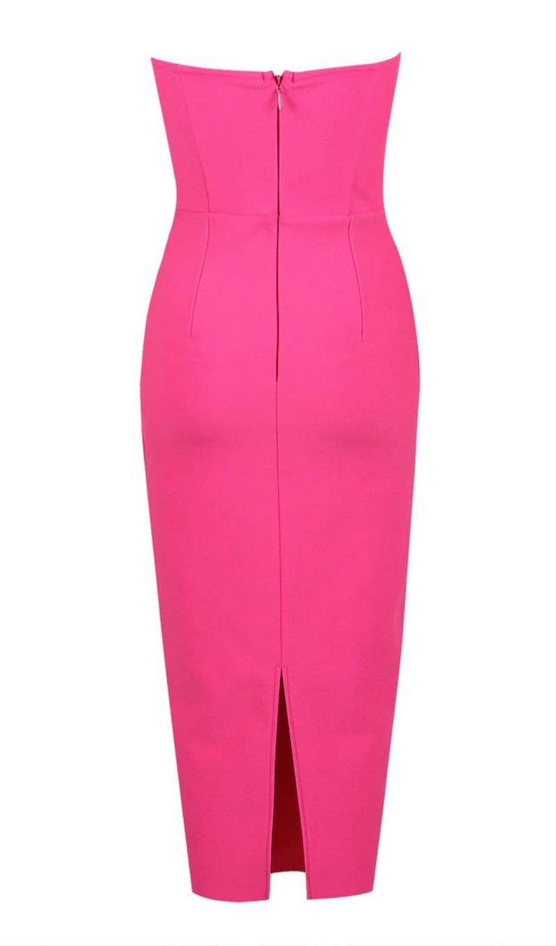 STRAPLESS BANDAGE DRESS IN PINK Dresses styleofcb 